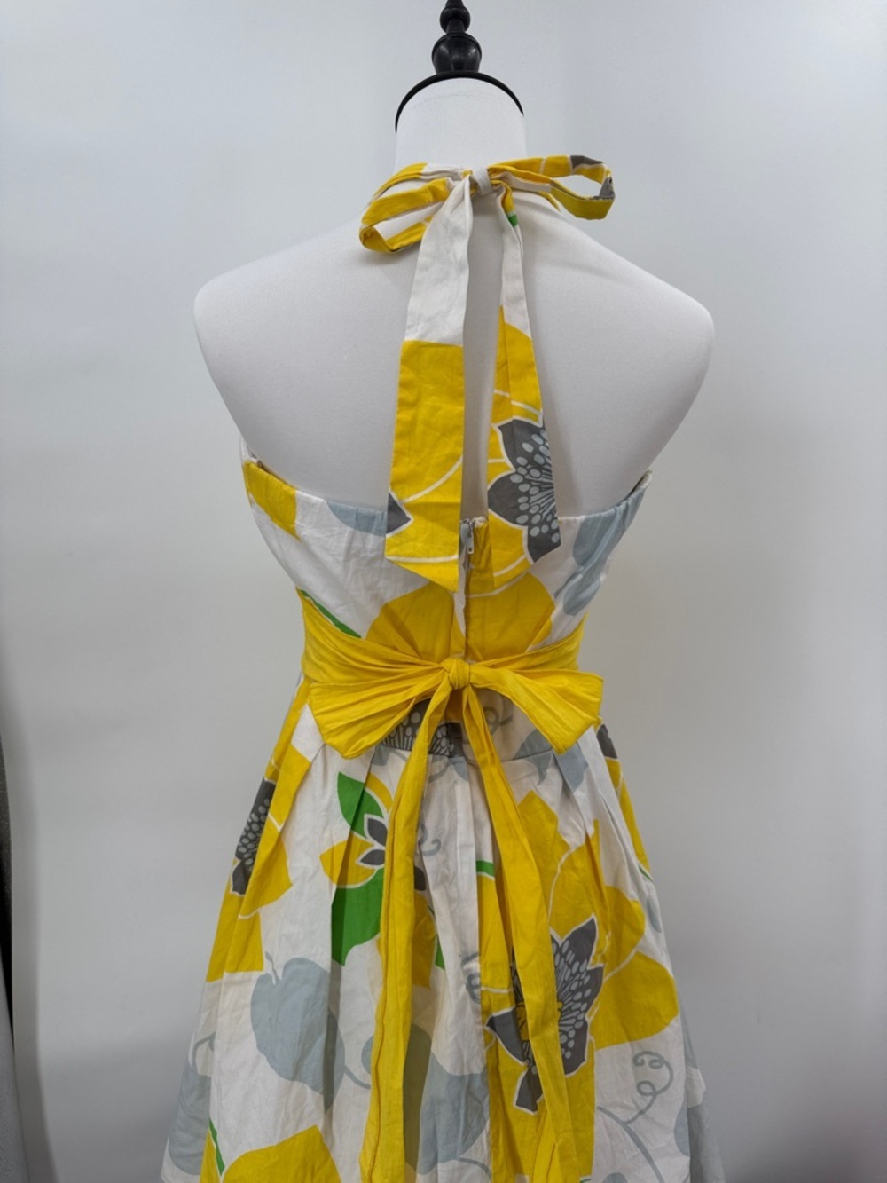 City Triangles Size 13 Yellow Floral Halter Sun Dress Pinup Sweetheart Pin Up - Picture 4 of 11
